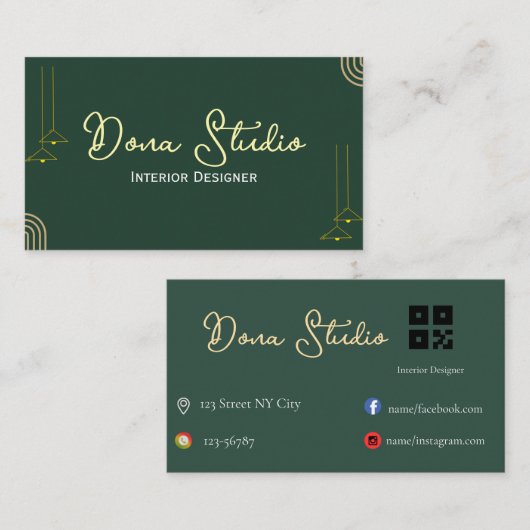 Interior Designer Visitenkarte (Vorne/Hinten)