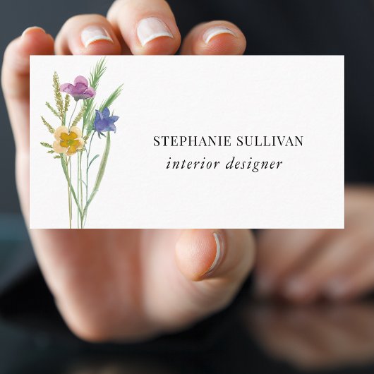 Interior Designer Wildblume Business Card Visitenkarte