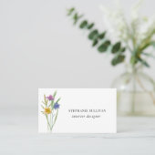 Interior Designer Wildblume Business Card Visitenkarte (Stehend Vorderseite)