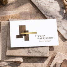 Interior Designer Wood Gold Logo