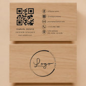 Interior Designer Wood Professional QR Code Visitenkarte