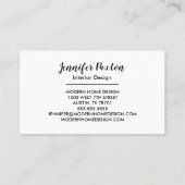 Interior Designer Zuhause Decorator Chic Moderne Visitenkarte (Rückseite)