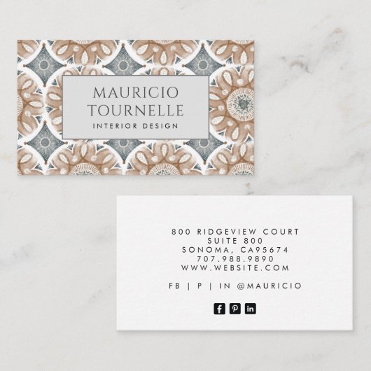 Interior Designer Zuhause Stager Visitenkarte (Vorne/Hinten)