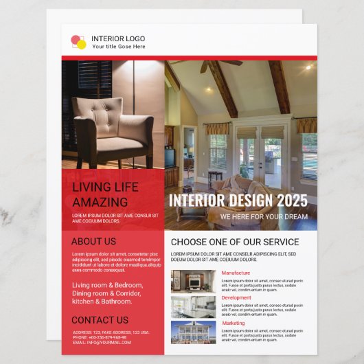 Interior Flyer Design Template (Vorne/Hinten)