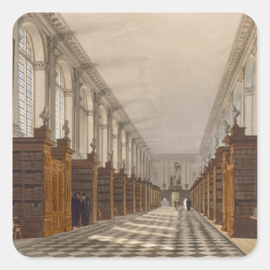 Interior of Trinity Uni Library, Cambridge, for Quadratischer Aufkleber (Vorderseite)