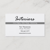 Interiors Home Staging Realty Designer business Visitenkarte (Rückseite)
