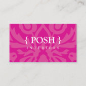 INTERIORS Moderne elegante Textilien Damask Hot ro Visitenkarte (Vorderseite)