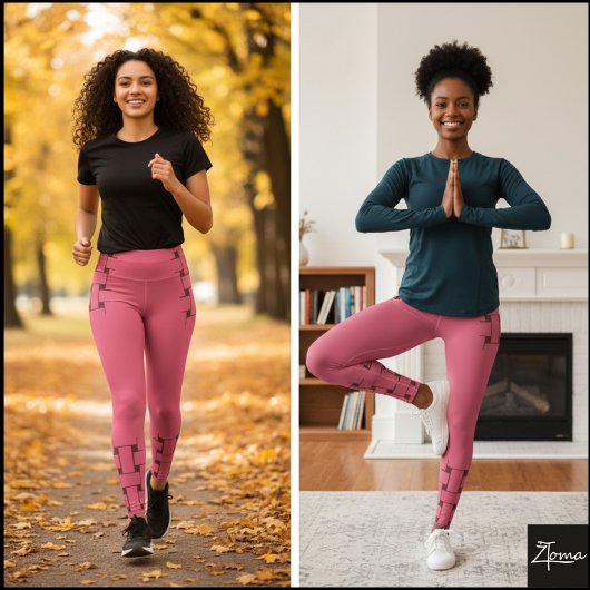 Interlace Pattern - Dunkelrosa Leggings