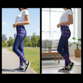 Interlace Pattern - Dunkle Marine Leggings