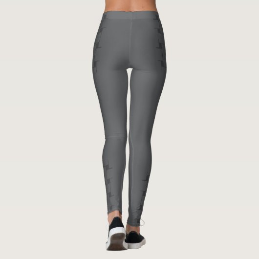 Interlace Pattern - grau und schwarz Leggings (Rückseite)
