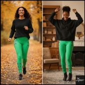 Interlace Pattern - Tealish Green Leggings