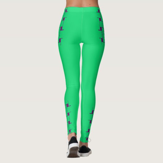 Interlace Pattern - Tealish Green Leggings (Rückseite)