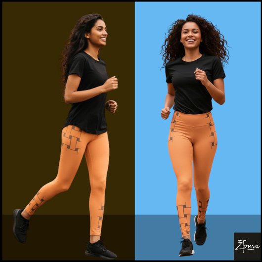 Interlace Pattern - verblasster Orange + römischer Leggings