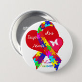 Interlaced Autism Ribbon Button (Vorne & Hinten)