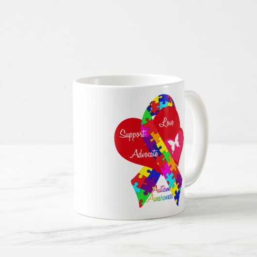 Interlaced Autism Ribbon Kaffeetasse (VorderseiteRechts)