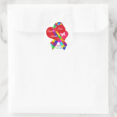 Interlaced Autism Ribbon Runder Aufkleber (Tasche)