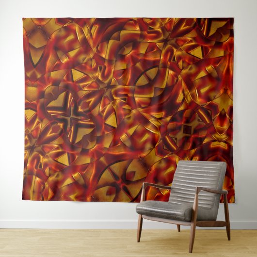 Interlacing der verbrannten orangefarbenen Krawatt Wandteppich (Beispiel (Horizontal))