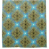 Interlacing Viktorianisch Golden Trim Aqua Hinterg Duschvorhang (Vorderseite)
