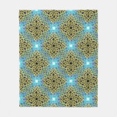 Interlacing Viktorianisch Golden Trim Aqua Hinterg Fleecedecke (Vorderseite)