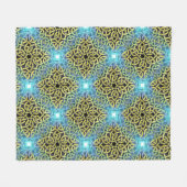 Interlacing Viktorianisch Golden Trim Aqua Hinterg Fleecedecke (Vorderseite (Horizontal))