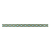 Interlacing Viktorianisch Golden Trim Aqua Hinterg Satinband (Vorderseite)