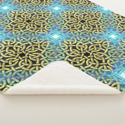 Interlacing Viktorianisch Golden Trim Aqua Hinterg Sherpadecke (3/4)