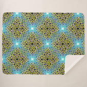 Interlacing Viktorianisch Golden Trim Aqua Hinterg Sherpadecke (Vorderseite (Horizontal))