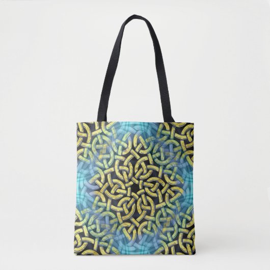 Interlacing Viktorianisch Golden Trim Aqua Hinterg Tasche (Vorderseite)
