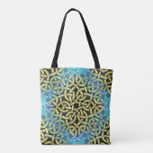 Interlacing Viktorianisch Golden Trim Aqua Hinterg Tasche (Rückseite)