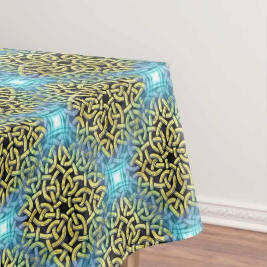 Interlacing Viktorianisch Golden Trim Aqua Hinterg Tischdecke (Beispiel)