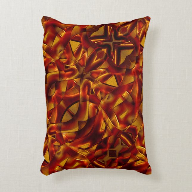 Interlacing von verbrannten orangefarbenen Bändern Dekokissen (Vorderseite(Vertikal))