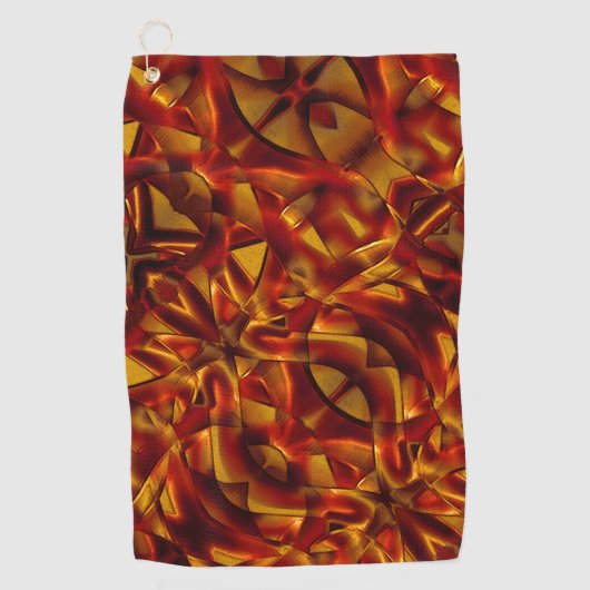 Interlacing von verbrannten orangefarbenen Bändern Golfhandtuch (Vorderseite)