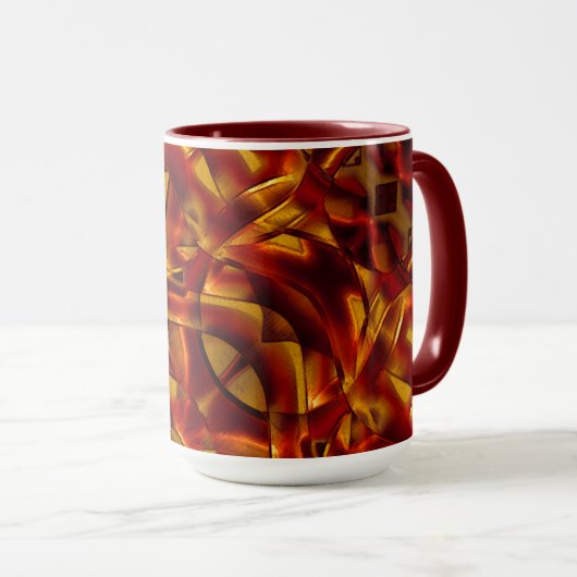 Interlacing von verbrannten orangefarbenen Bändern Tasse (VorderseiteRechts)