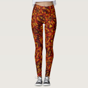 Interlacing von verbrannten orangen Krawatte Leggings
