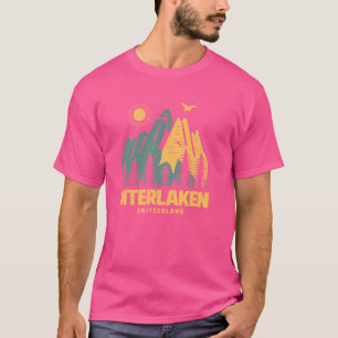 Interlaken Berge Schweiz Wandern im Freien V T-Shirt