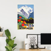 Interlaken Bern Schweiz Schweizer Alpen Vintage Poster (Heimbüro)
