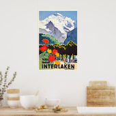 Interlaken Bern Schweiz Schweizer Alpen Vintage Poster (Küche)