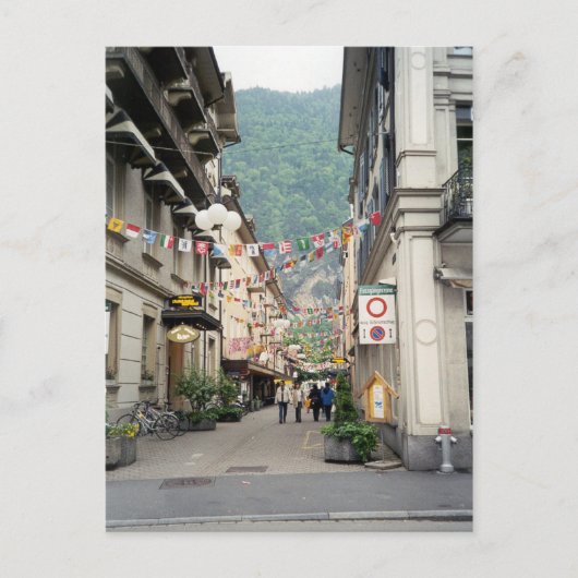 Interlaken Einkaufsstraße Postkarte (Vorderseite)