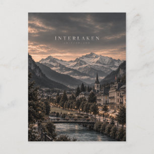 Interlaken Kino-Monochrom-Kunst Postkarte