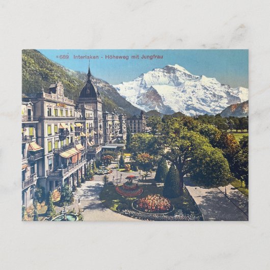 Interlaken Postkarte Vintag Schweiz Postkarte (Vorderseite)