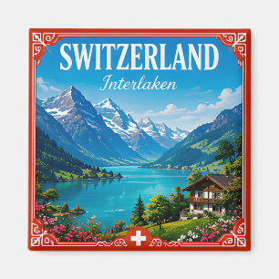 🏔️ Interlaken Schweiz Alpen Urlaubserinnerung Magnet