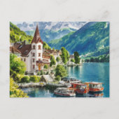 Interlaken Schweiz Aquarell Postkarte (Vorderseite)