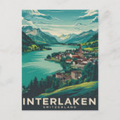 Interlaken Schweiz Green Postkarte (Vorderseite)