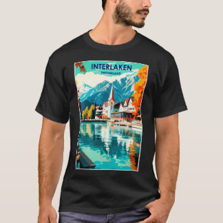 Interlaken Schweiz Jahrgang Reise und Tourismus T-Shirt