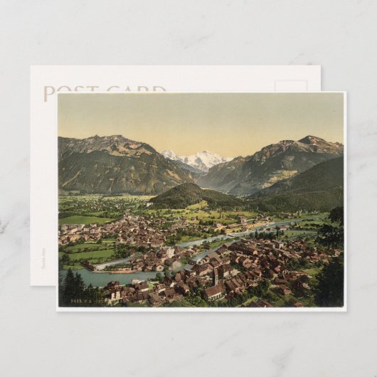 Interlaken Schweiz Luftansicht Vintag Postkarte (Vorne/Hinten)