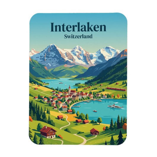 Interlaken Schweiz Magnet (Vertikal)
