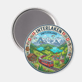 Interlaken Schweiz Magnet (Vorderseite/Rückseite)