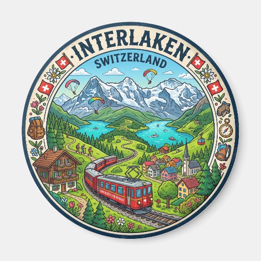 Interlaken Schweiz Magnet (Vorne)