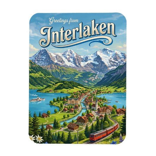 Interlaken Schweiz Magnet (Vertikal)