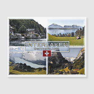 Interlaken - Schweiz - Mosaik - Magnetkarte